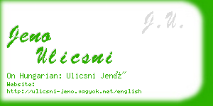 jeno ulicsni business card